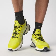 Rückansicht von Salomon SUPERCROSS 4 Trailrunning Schuhe Herren sulphur spring-vanilla ice-black