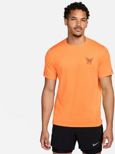 Rückansicht von Nike Rise 365 Funktionsshirt Herren bright mandarin-barely grape-black