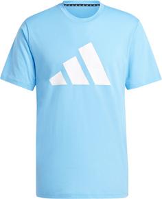 adidas Train Essentials feelready Logo Funktionsshirt Herren blue burst-white
