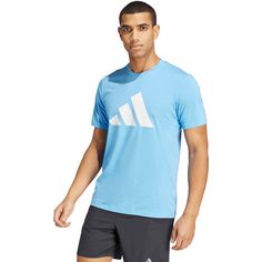 Rückansicht von adidas Train Essentials feelready Logo Funktionsshirt Herren blue burst-white