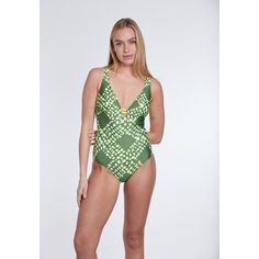 Rückansicht von Sunflair Badeanzug Damen grün