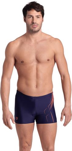 Rückansicht von Arena Dive Kastenbadehose Herren navy-calypso coral