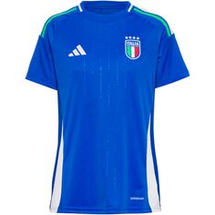 adidas Italien EM24 Heim Fußballtrikot Damen blue
