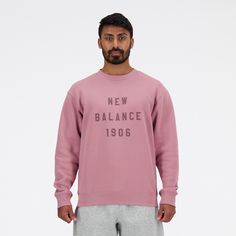Rückansicht von NEW BALANCE Sweatshirt Herren rose