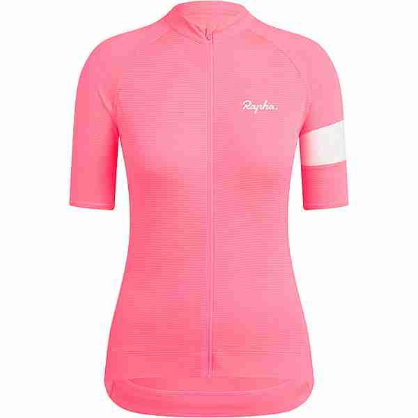 Rapha Core Lightweight Fahrradtrikot Damen high-vis pink-white