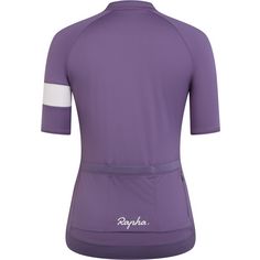 Rückansicht von Rapha Core Jersey Fahrradtrikot Damen dusted lilac-white