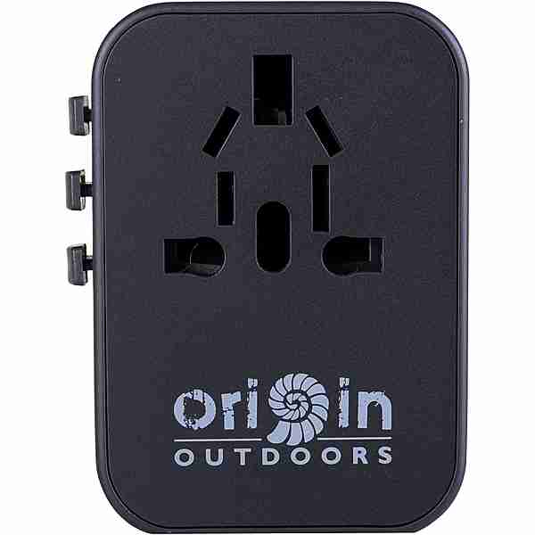 Origin Outdoors Universal Steckeradapter Weltenbummler Adapter schwarz