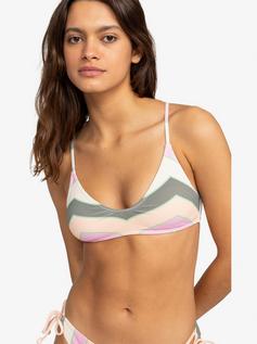 Rückansicht von Roxy Vista Bikini Oberteil Damen agave green very vista stripe