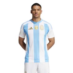 Rückansicht von adidas Argentinien Heim Fußballtrikot Herren white-blue burst