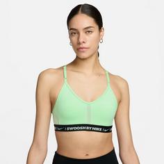 Rückansicht von Nike Dri-Fit INDY Sport-BH Damen vapor green-vapor green-black