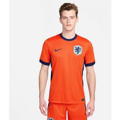 Rückansicht von Nike Niederlande 2024 Heim Fußballtrikot Herren safety orange-blue void-copa-blue void