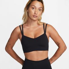 Rückansicht von Nike DRI-FIT ALATE TRACE Sport-BH Damen black-sail