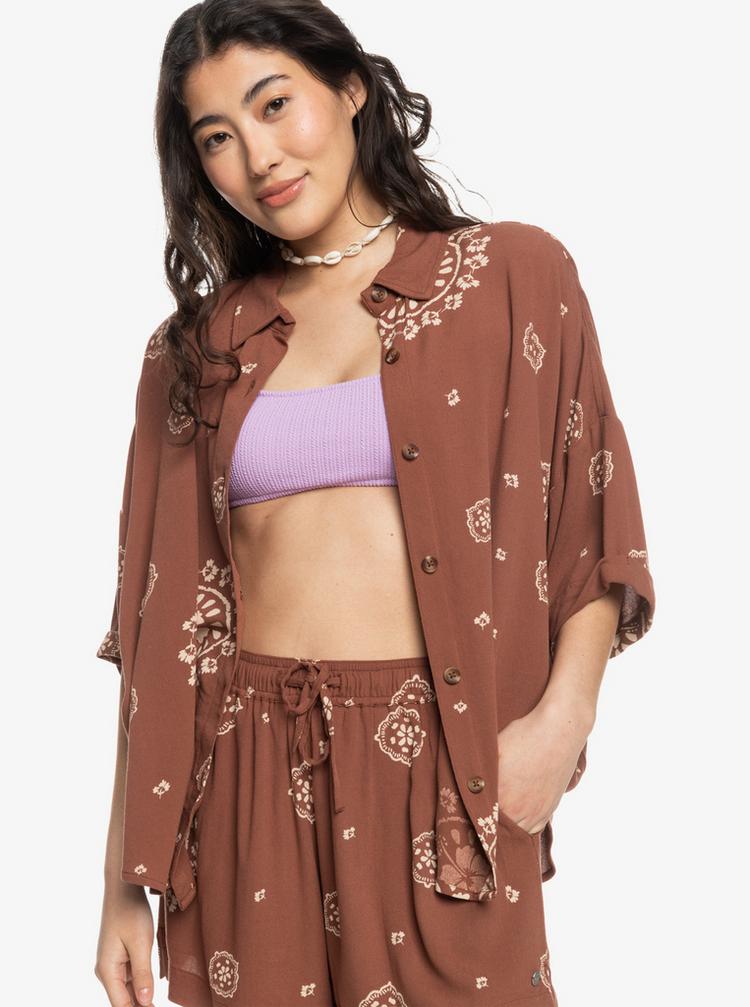 Roxy Roxy Beach Nostalgia Kurzarmbluse Damen - root beer bacan bandana - 0 | SportScheck