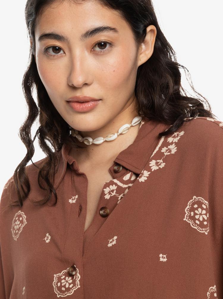 Roxy Roxy Beach Nostalgia Kurzarmbluse Damen - root beer bacan bandana - 2 | SportScheck