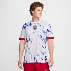 Rückansicht von Nike Norwegen 2024 Auswärts Fußballtrikot Herren white