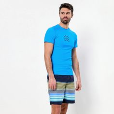 Rückansicht von Maui Wowie UV-Shirt Herren blue danube