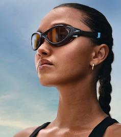 Rückansicht von SPEEDO Biofuse 2.0 Schwimmbrille Damen true navy-marine blue-smoke
