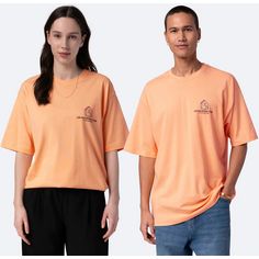 Rückansicht von ON VACATION Enjoy T-Shirt peach
