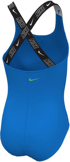Rückansicht von Nike LOGO TAPE Badeanzug Kinder photo blue