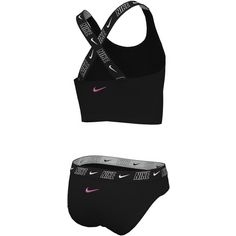 Rückansicht von Nike LOGO TAPE Bikini Set Kinder black