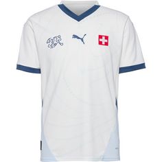 PUMA Schweiz 2024 Auswärts Fußballtrikot Herren puma white-icy blue