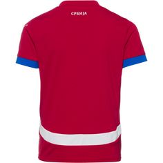 Rückansicht von PUMA Serbien 2024 Heim Fußballtrikot Kinder dark cherry-puma team royal