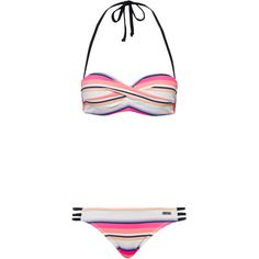 VENICE BEACH Bikini Set Damen creme-rosa gestreift