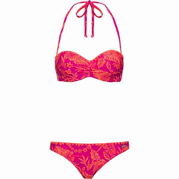 VENICE BEACH Bikini Set Damen blumendruck pink-orange
