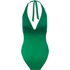 Rückansicht von Tommy Hilfiger Badeanzug Damen olympic green