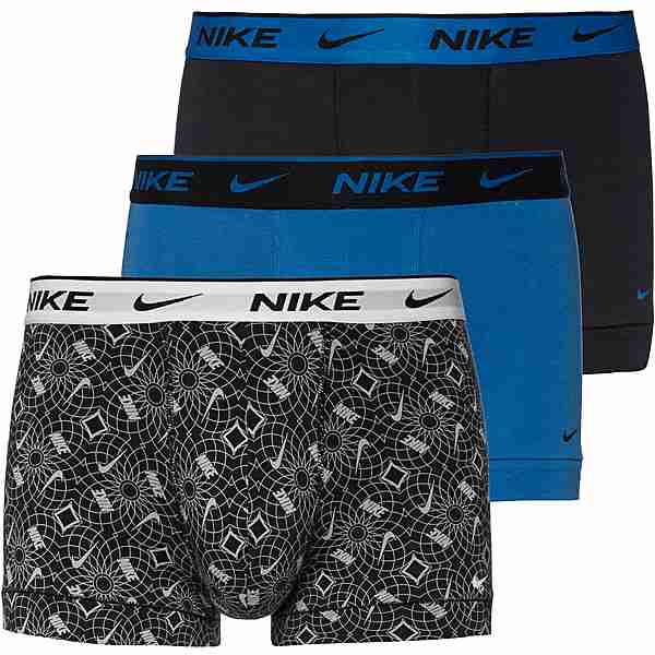 Nike EVERYDAY COTTON STRETCH Boxershorts Herren blk circle print- photo blue-blk