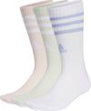 adidas 3 Streifen Crew Socken - white-sandy pink-linen green