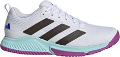 adidas Court Team Bounce 2.0 Hallenschuhe Damen ftwr white-core black-purple burst