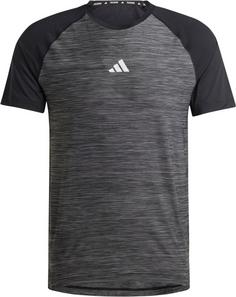 adidas GYM+ 3Streifen Funktionsshirt Herren black melange