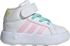 adidas GRAND COURT MID Sneaker Kinder ftwr white-clear pink-ice yellow
