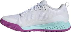 Rückansicht von adidas Court Team Bounce 2.0 Hallenschuhe Damen ftwr white-core black-purple burst