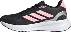 Rückansicht von adidas RUNFALCON 5 Laufschuhe Kinder core black-pink spark-silver met