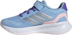 Rückansicht von adidas RUNFALCON 5 EL Laufschuhe Kinder glow blue-silver met-clear pink