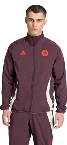 Rückansicht von adidas FC Bayern München Prematch Trainingsjacke Herren shadow maroon-red