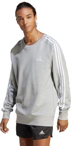 Rückansicht von adidas 3Streifen Sweatshirt Herren medium grey heather