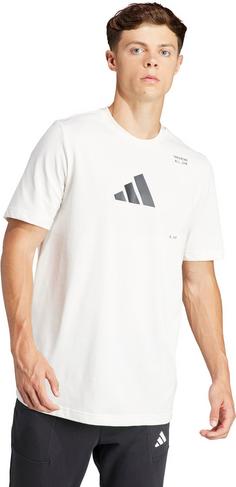 Rückansicht von adidas Training CAT T-Shirt Herren chalk white