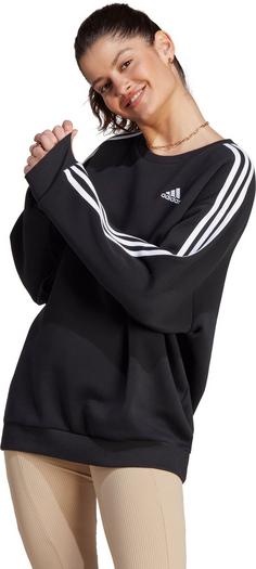 Rückansicht von adidas 3S Sweatshirt Damen black-white
