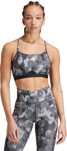 Rückansicht von adidas Sport-BH Damen grey two-black