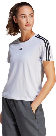 Rückansicht von adidas Training-Essentials 3Streifen Funktionsshirt Damen white-black