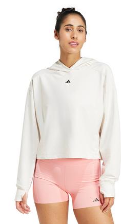 Rückansicht von adidas POWER Hoodie Damen chalk white