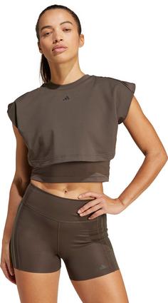 Rückansicht von adidas POWER BOXY Funktionstank Damen shadow olive