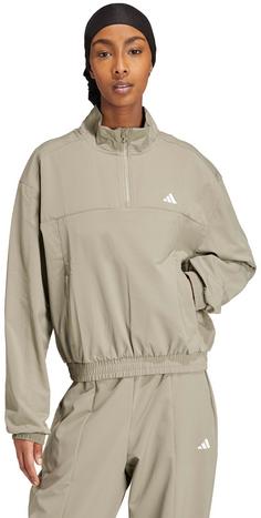 Rückansicht von adidas Training-Essentials Funktionssweatshirt Damen silver pebble