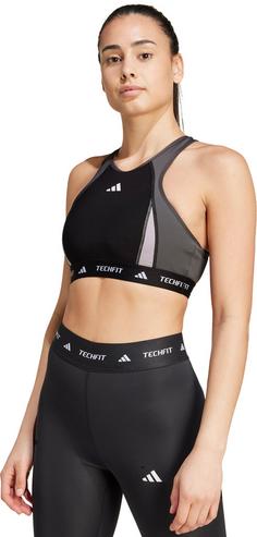 Rückansicht von adidas Sport-BH Damen black