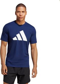 Rückansicht von adidas Training Essentials Logo Funktionsshirt Herren dark blue