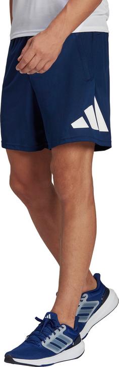 Rückansicht von adidas Training Essentials Logo Funktionsshorts Herren dark blue