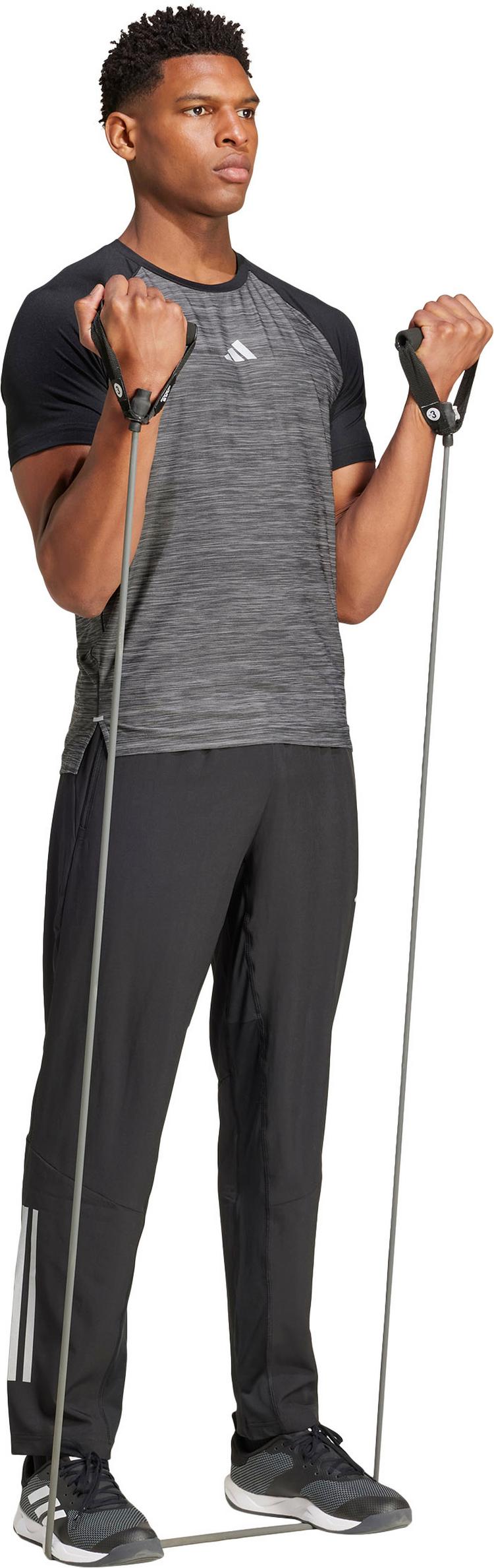 adidas adidas GYM+ 3Streifen Funktionsshirt Herren - black melange - 2 | SportScheck